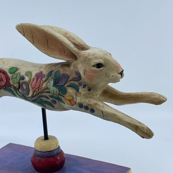 jim shore heartwood creek 2004 "running rabbit" figurine folk art style - Picture 5 of 8